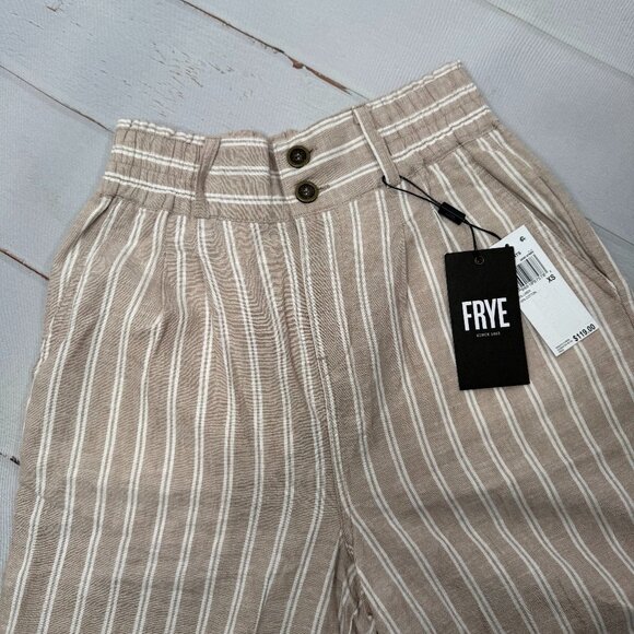 NWT FRYE Linen Striped Wide Leg Pant XS - Picture 4 of 9